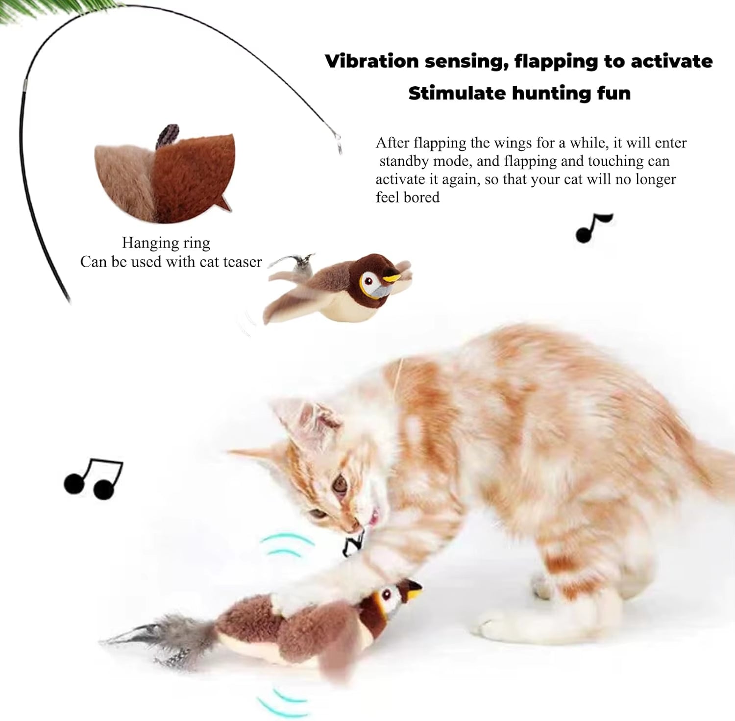 Rechargeable Bird Interactive Plush Toy.