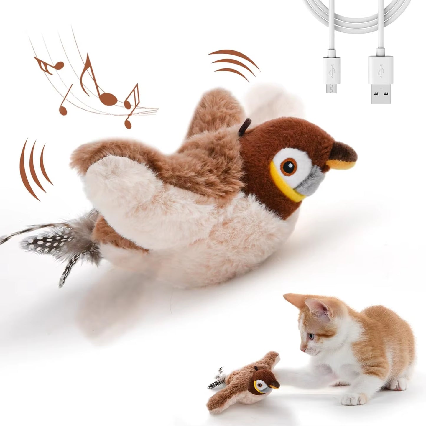 Rechargeable Bird Interactive Plush Toy.